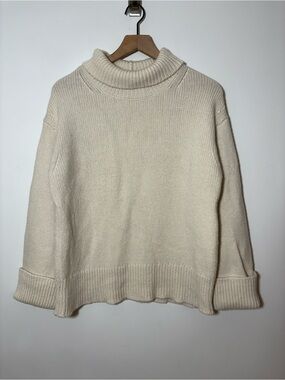Alex Mill Merino Wool Turtleneck Sweater Ivory Cream Sz XS